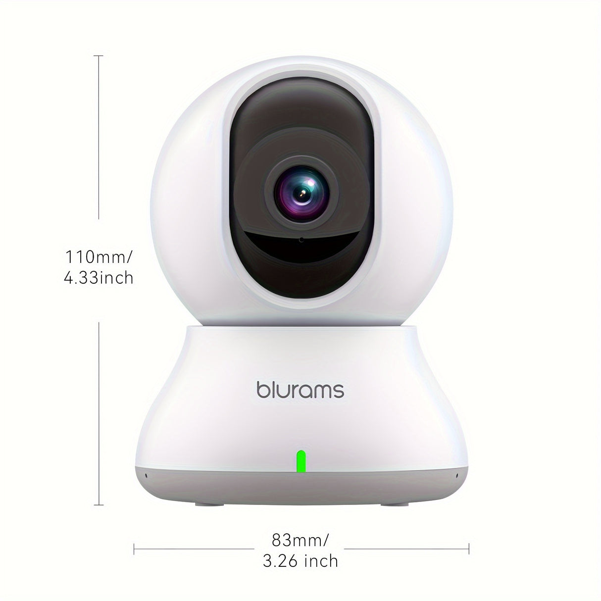 1pc Blurams 24GHz WiFi Indoor Security Camera 2K Indoor Camera 360 Pet Camera for Home Security with Motion Tracking Phone App 2Way Audio IR Night Vision Siren Works with Alexa  Google Assistant